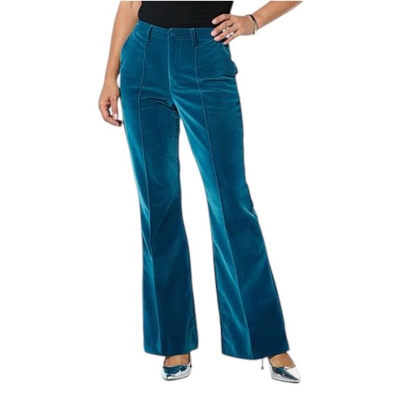 Wonder by Christian Siriano Women's Velvet Trouser Pant Blue - Picture 1 of 6
